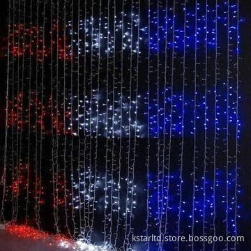 IP44/2 x 2m Christmas Curtain Lights, Waterfall Effect Runs Up to Down, with Controller/460 LEDs